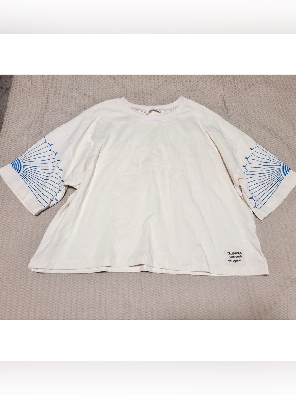 By Together Embroidered Sleeve Oversized T-shirt